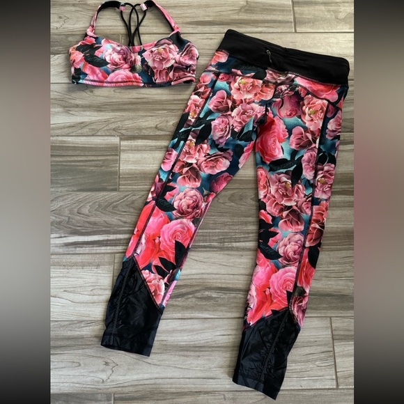 Lululemon floral secret garden pace queen tights leggings 6